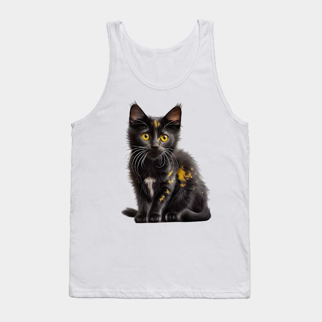 MY LITTLE CAT WITH EYES YELLOW Tank Top by JequiPrint